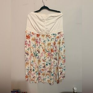 Floral White and Multicolor Women's Dress
